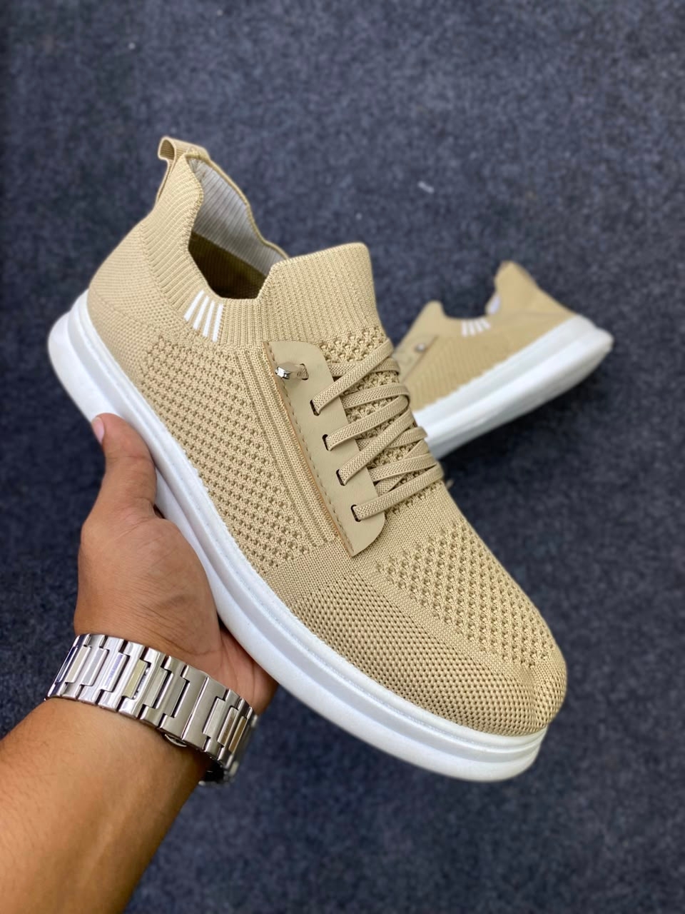 Men's Breathable Stretch Knit Casual Slip-On