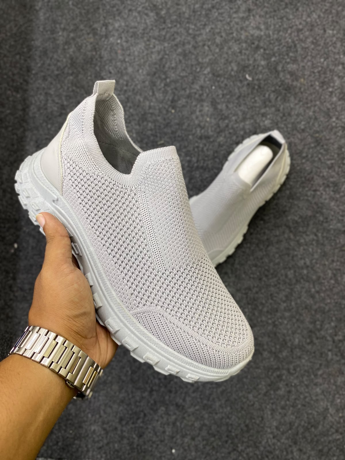 Ash flyknit slip-on sneaker